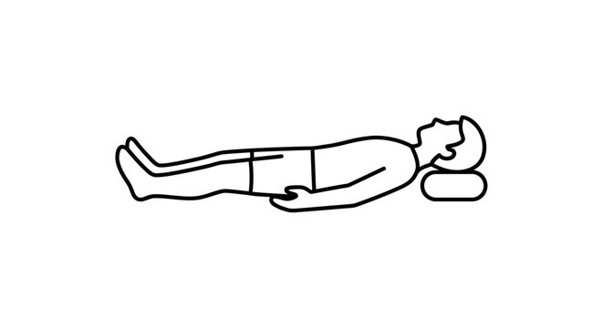 Person Lying Down on Back Outline.