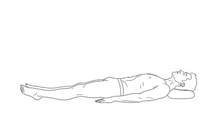 Man Lying Down Relaxing Peaceful Illustration. © Robben_Partybob