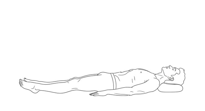 Man Lying Down Relaxing Peaceful Illustration.