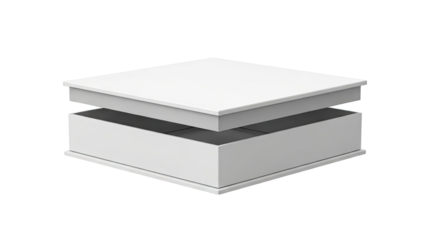 Modern White Square Storage Box with Open Drawer