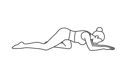 Woman Practicing Yoga Relaxation Pose.