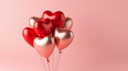 Shiny Heart Shaped Balloons for Valentine