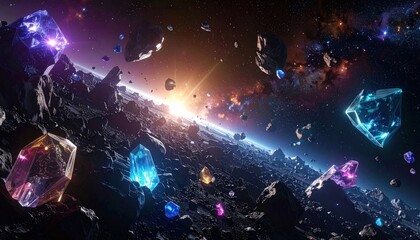 Cosmic Gems - A Spectacular Display of Celestial Wonders in Space.