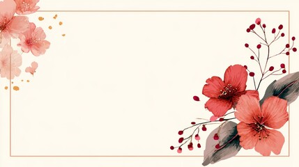 simple card design with floral decorations