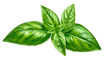 Close-up of vibrant green basil leaves, translucent details, and a solid black background