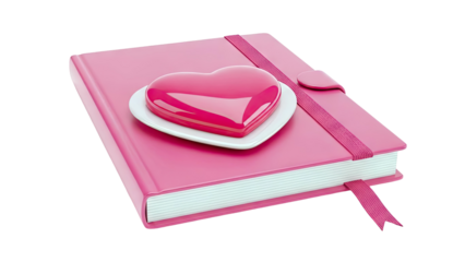 Pink Journal with Heart Decoration