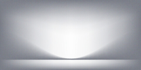 White grey studio room. Limbo light background. Abstract 3d gradient backdrop for product presentation. Minimal wall scene spotlight. Showcase, promotion display.