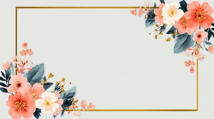 simple card design with floral decorations