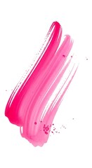 Vibrant pink watercolor brushstroke exhibits rich texture and dynamic movement against a white background.