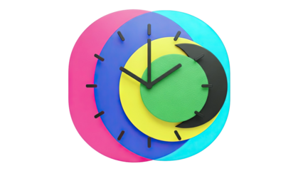 Colorful Geometric Clock with Translucent Layers