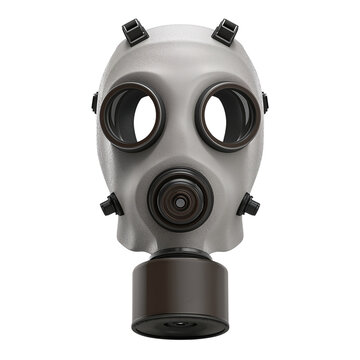 Vintage Gas Mask, Retro Respirator, Protective Equipment, White Background