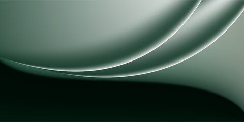 Green business wave banner background. Vector