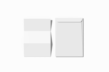 Envelope with letterhead mockup on white background