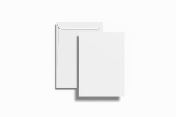 Envelope with letterhead mockup on white background