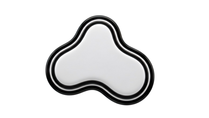 Abstract blob shape with black and white layers