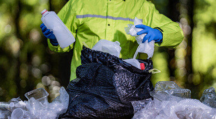 Garbage trash disposal helps restore ecosystems. Plastic trash collection makes a difference....