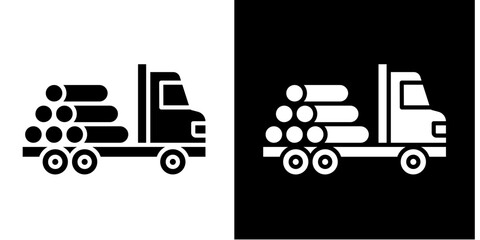 Truck  Icon Set White Style Collection