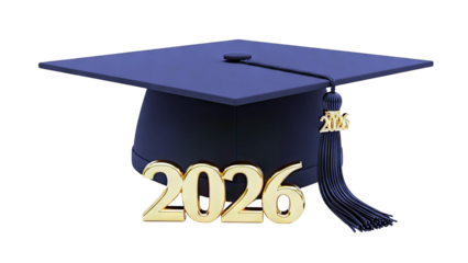 Graduation Cap with "2026" Year Markers
