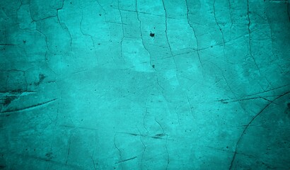 A vivid teal cracked surface texture suitable as a neutral background for graphic design,...