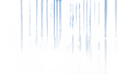 Blue and white image of a forest with a blue sky in the background