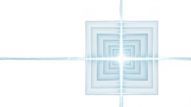 Blue square with white lines and a white background - Powered by Adobe