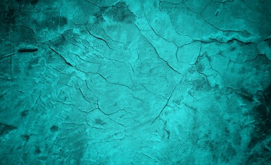 A vivid teal cracked surface texture suitable as a neutral background for graphic design, photography backdrops, or websites. The distressed