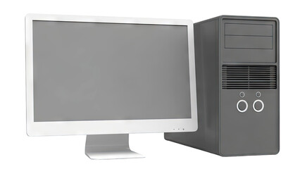Desktop computer with monitor and tower