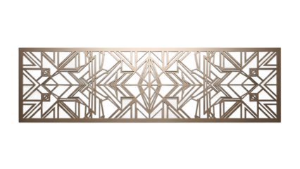 Intricate geometric pattern design element isolated on transparent background