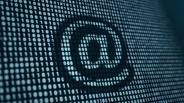 Scrolling Binary Code with Lock.