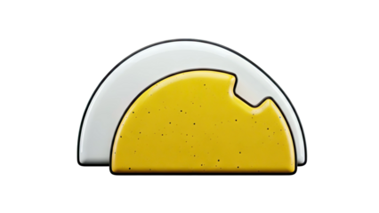 Stylized Egg Icon with Yellow Yolk and White