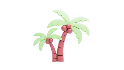 Stylized Palm Trees with Coconuts