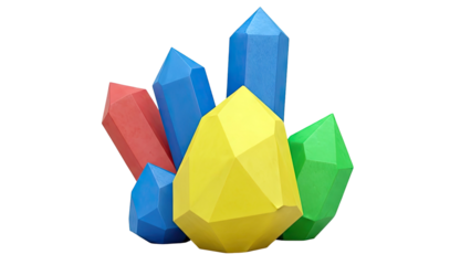 Colorful Geometric Crystal Sculptures