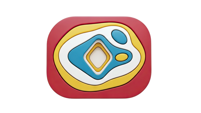 Layered Abstract Shape with Rounded Edges - Powered by Adobe