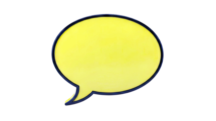 Yellow Speech Bubble with Black Outline