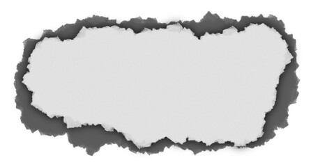 Fototapeta premium Isolated white torn paper frame on transparent background