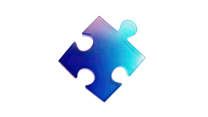 Blue Puzzle Piece with Gradient