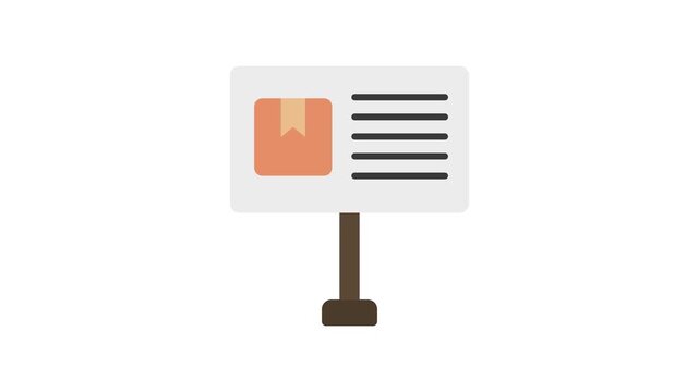 Banner Ads Flat Animation 2D Cartoon 4K Video with product and banner. Relate To Product Offering, Marketing, Commerce And Shopping. Editable On Transparent Background Alpha Channel.