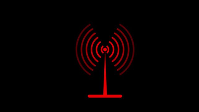 Multicolor redio wave abstract vector background. abstract background with connected line 4k,radio wave signal animated on black background