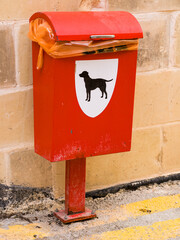 Dog Waste Bin on Urban Street