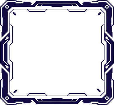Modern tech border design with futuristic blue frame