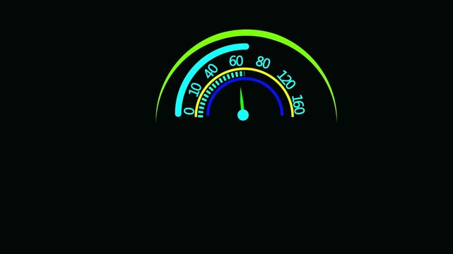 showingSpeed meter icon sign animation on white background, digital speed meter icon sign for car Abstract digital speed meter or indicator on black background. Speedometer Animation. Rating Meter Ele
