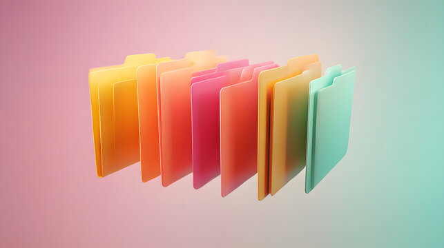 Data Organization: A vibrant array of colorful folders, each brimming with organized information, stands as a symbol of efficient management and effortless access.
