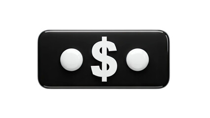 Obraz premium 3D Rendered Dollar Sign on Black Bar with White Spheres