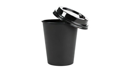 Black Disposable Coffee Cup with Lid