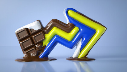 Abstract Melting Chocolate Shapes Colorful