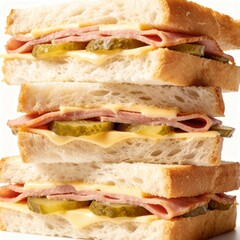 Argentine traditional sandwich with ham, cheese and pickle
