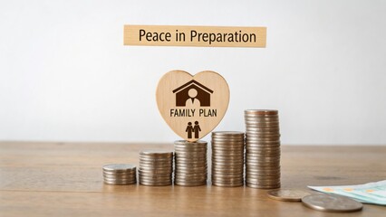 Peace in Preparation for a Secure Future with Family Planning and Financial Growth Concept
