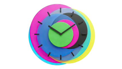 Layered Colorful Circle Clock
