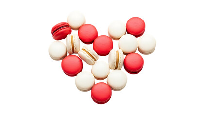 A colorful assortment of macarons and candies on a black background
