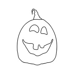 Outline for Coloring of Halloween Pumpkin. One of the Fall Holiday Symbol. Vector Illustration.